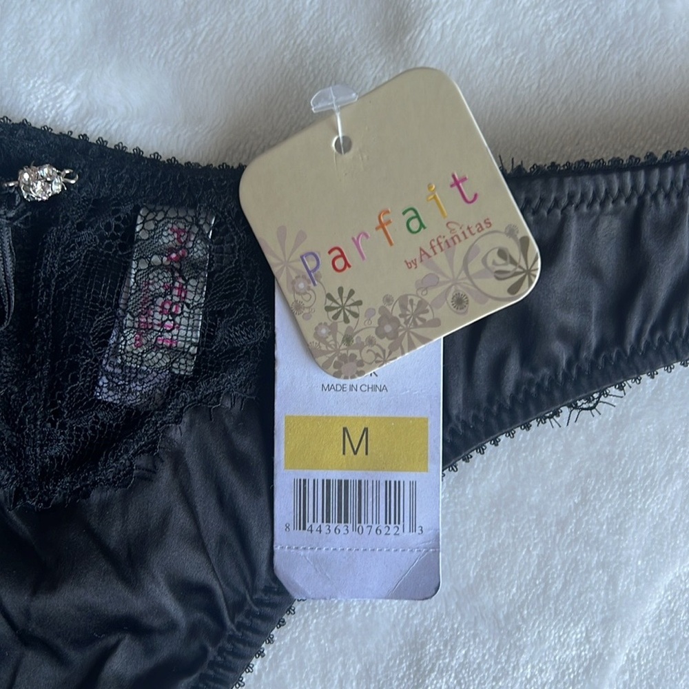 PARFAIT Affinitas Tamara Low Rise Thong Style 5904 - Black Size M - Picture 8 of 8